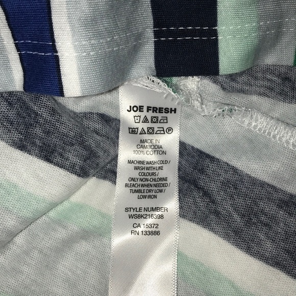 Sale!Joe Fresh sz M green/white/blue striped top NEW - Picture 5 of 5